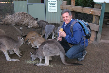 Dan Mihalovich feeding the local wildlife