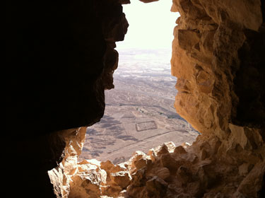 Atop Masada, overlooking a Roman camp