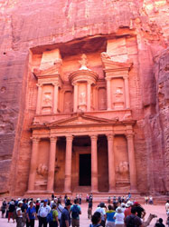 The Treasury (think Temple of Doom) in Petra, Jordan