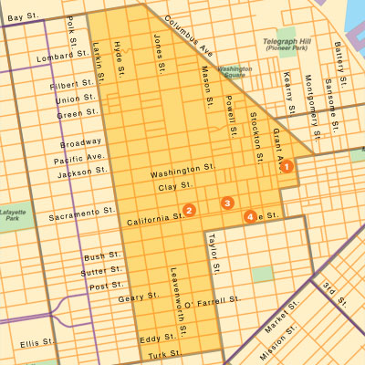 Chinatown/Nob Hill District Map