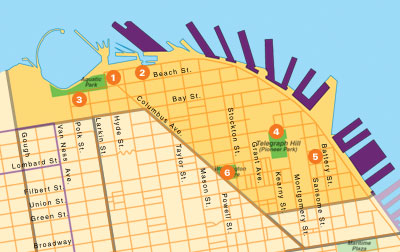 Waterfront/North Beach Map